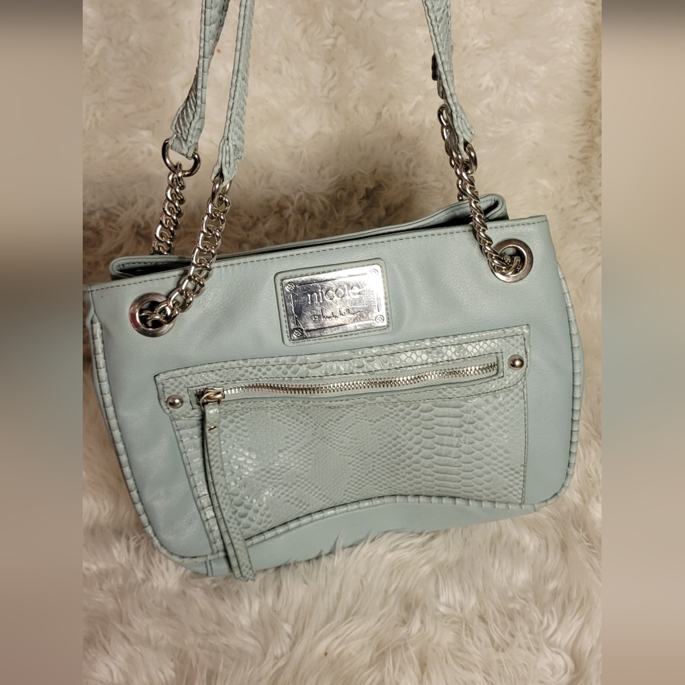 Nicole Miller Faux Snake Skin Bag